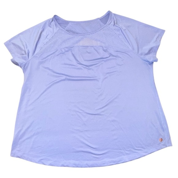 LANE BRYANT LIVI ACTIVE Wicking Mesh Inset Active Tee - 18/20 Pale Iris - Picture 7 of 12